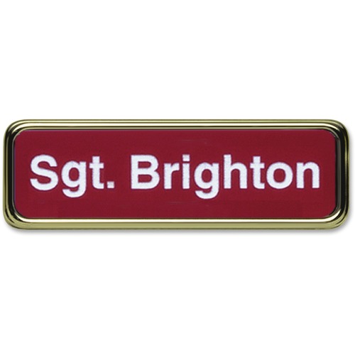Shachihata Inc Name Badge, 1"x3", Gold Frame