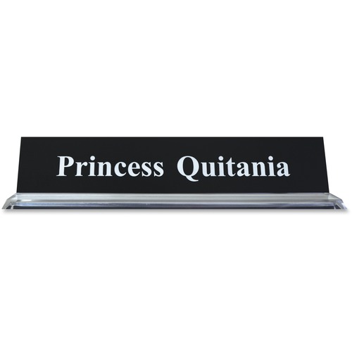 Shachihata Inc Acrylic Base Desk Sign, 2"x10", Clear Frame