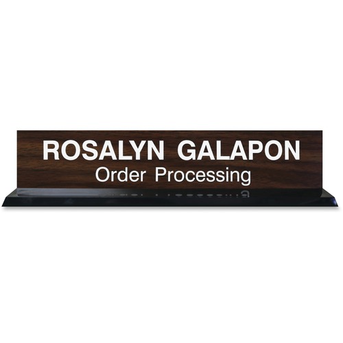 Shachihata Inc Acrylic Base Desk Sign, 2"x10", Black Frame