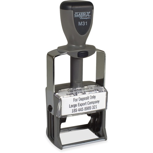 Shachihata Inc ClassiX Self-Inking Steel Message Stamp, 1-1/8"x1-5/8", Ast