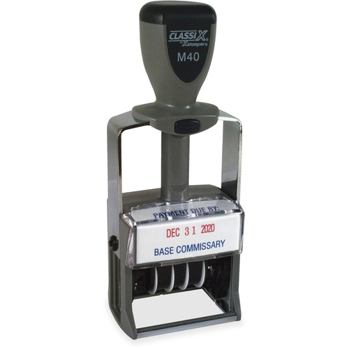 Shachihata Inc ClassiX Self-Inking Steel Date Stamp, 15/16"x1-9/16", Ast