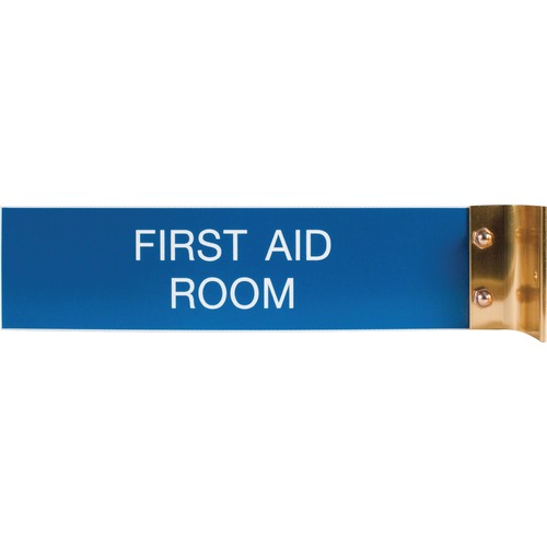 Shachihata Inc Aluminum Corridor Sign, 2"x8", Gold Frame