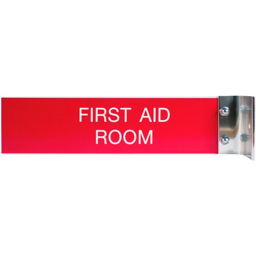 Shachihata Inc Aluminum Corridor Sign, 2"x8", Silver Frame