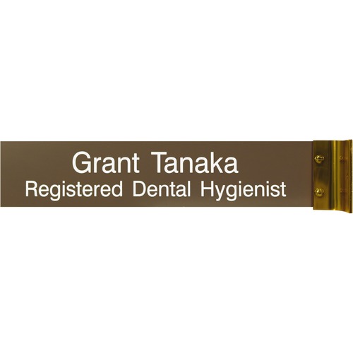 Shachihata Inc Aluminum Corridor Sign, 2"x10", Gold Frame