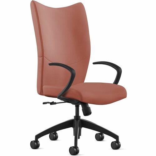 9to5 Seating Chair,HighBack,w/Arms,SwivelTilt,Leather,25"x26"x49",Saddle