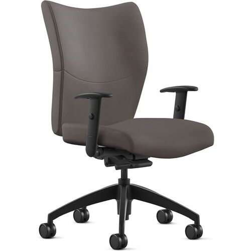 9to5 Seating Chair,w/Arms,MidBack,SynchroTilt,Leather,25"x26"x46",Cafe
