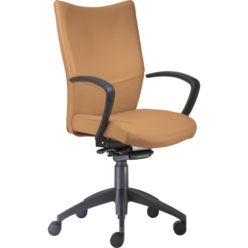 9to5 Seating Chair,HighBack,w/Arms,SynchroTilt,Leather,25"x26"x49",Camel
