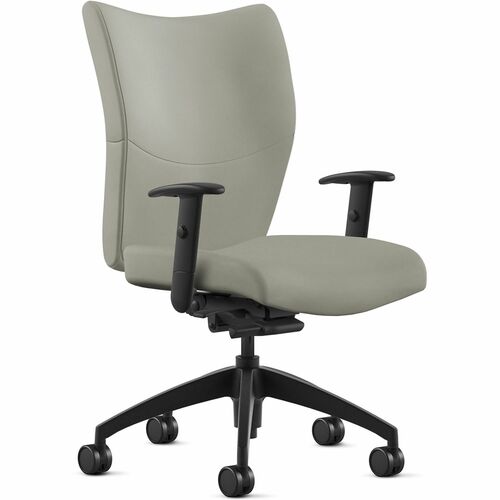 9to5 Seating Chair,w/Arms,MidBack,SynchroTilt,Leather,25"x26"x46",Mist