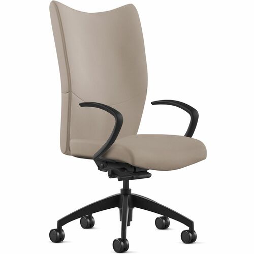 9to5 Seating Chair,HighBack,w/Arms,SynchroTilt,Leather,25"x26"x49",Mushrm
