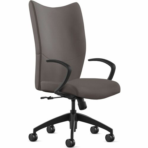 9to5 Seating Chair,HighBack,w/Arms,SwivelTilt,Leather,25"x26"x49",Cafe