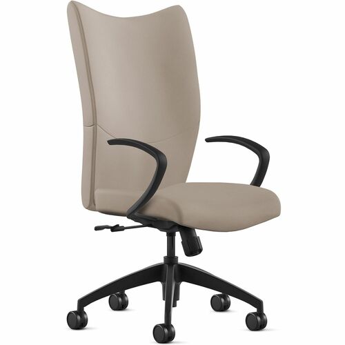 9to5 Seating Chair,Hi-Back,w/Arms,SwivelTilt,Leather,25"x26"x49",Mushroom
