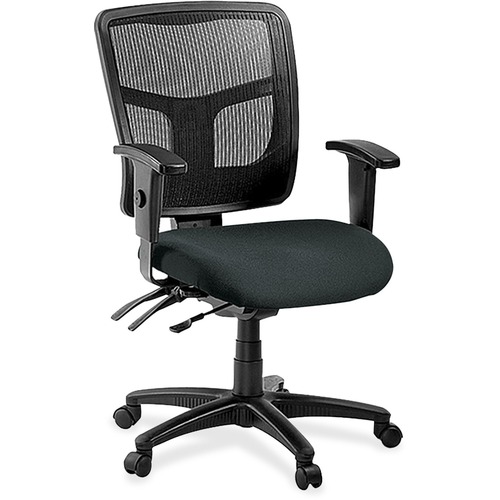 Lorell Mid-Back Chair,Vinyl Seat,25-1/4"x23-1/2"x40-1/2",Dillon BK