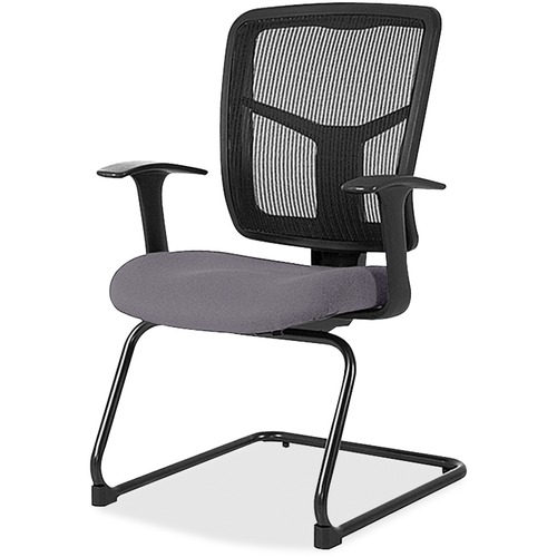 Lorell Guest Chair,Mesh Back,Vinyl Seat,27"x27-1/2"x41", Carbon