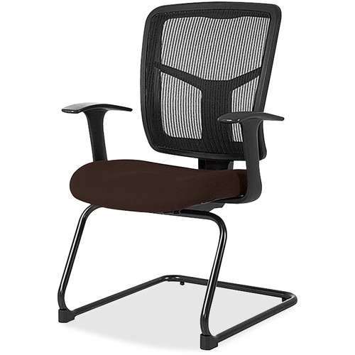 Lorell Guest Chair,Mesh Back,Vinyl Seat,27"x27-1/2"x41",Nightfall