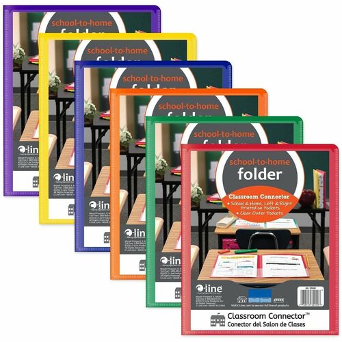 C-Line Folder, 2-Pocket, Poly, 50-Sht Cap, Letter, 36/BX, AST
