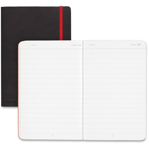 Black N' Red/John Dickinson Soft Cover Business Notebook, 8"x6", Black/Red
