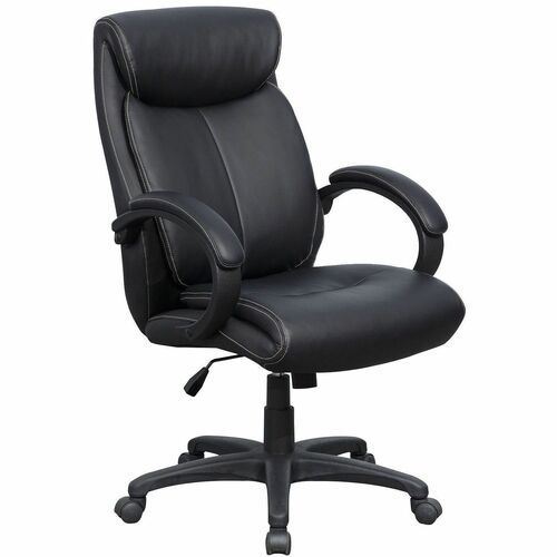 Lorell Hi Back Leather Chair, 28"x31-3/4"x45-1/2". Black