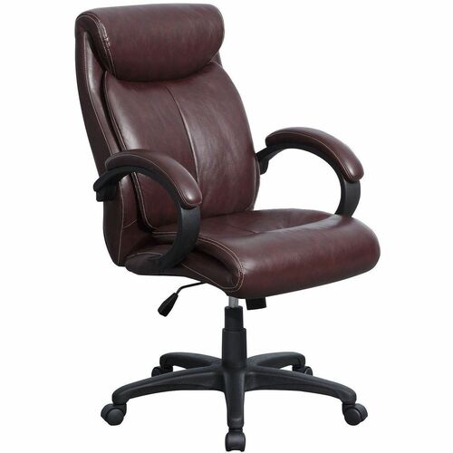 Lorell Hi Back Leather Chair, 28"x31-3/4"x45-1/2", Brown