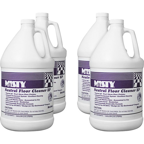 MISTY Neutral Floor Cleaner - Concentrate - Lemon Scent - 4 / Carton - Green