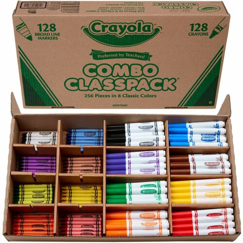 Crayola Crayon/Markers Combo,128/Markers/128Crayons,256/BX,AST