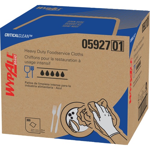 Kimberly-Clark Professional Wypall X70 Foodservice Towel Wipers, 300Shts/CT, Blue