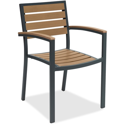 KFI Seating Chair, w/Arms, Outdoor, 22"x21-1/2"x33-4/5", Mocha