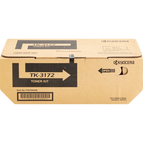 Kyocera Toner Cartridge, f/ P3050dn, 15,500 Page Yield, BK