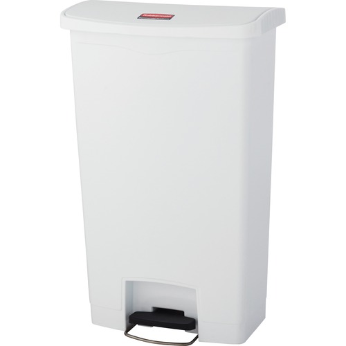 Rubbermaid Commercial Products Slim Jim Step-On Container, 18G, White