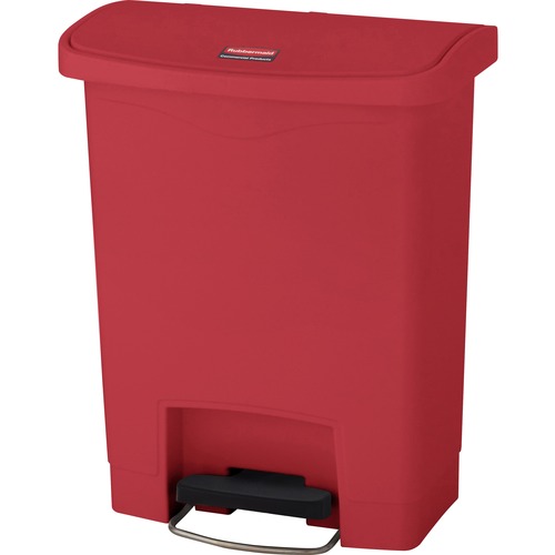 Rubbermaid Commercial Products Waste Bin,Step-on Front,8 Gal,10-1/2"x16-7/10"x21-1/10", Red