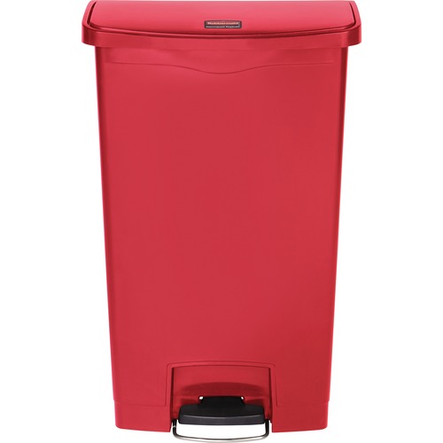 Rubbermaid Commercial Products Slim Jim Step-On Container, 18G, Red