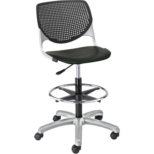 KFI Seating Stool,Perf Back,Poly,23-6/10"x22"x47-1/3",BK