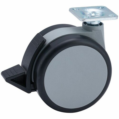Master Caster Casters w/ Brake, J-Plate Stem, 3" Diameter, 4/ST, GY/BK