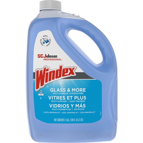 S.C. JOHNSON & SON, INC Glass Cleaner Refill, Windex w/Ammonia-D, 1 Gallon