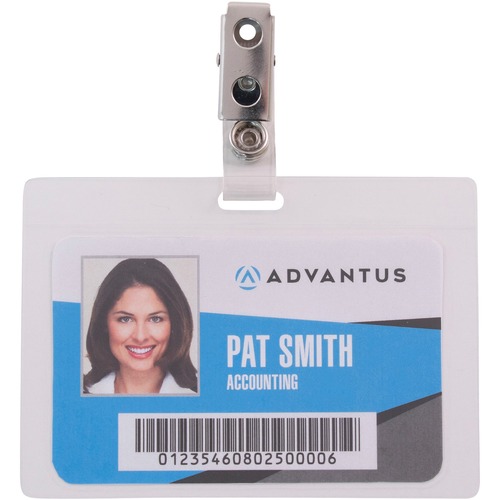 Advantus Corp. Card Holders,Self-Lamin,Horiz,3-1/2"x2-1/4"Insert,25/PK,CL