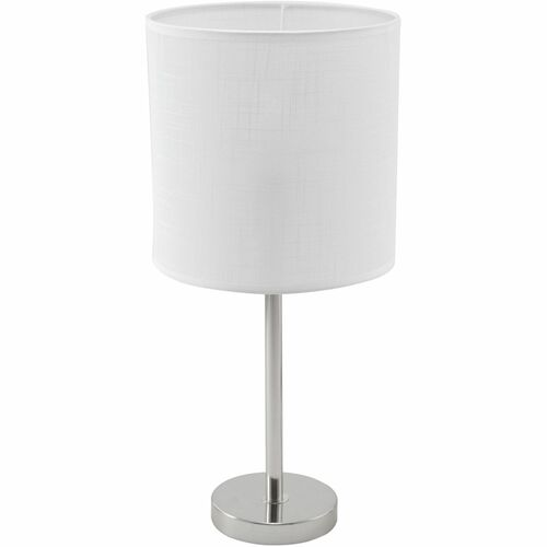 Lorell Table Lamp, LED Bulb, 10"Wx10"Lx22"H, Silver/White