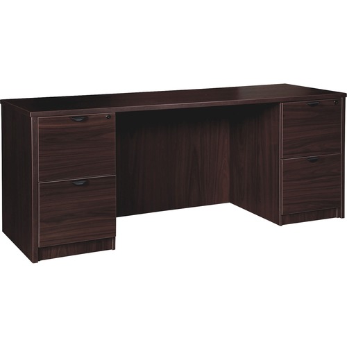Lorell Double-pedestal Credenza, File/File, 66"x24"x29", Espresso