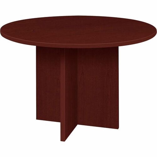 Lorell Conference Table,Round Top,42"Dia x 1"Thick x 29"H,Mahogany