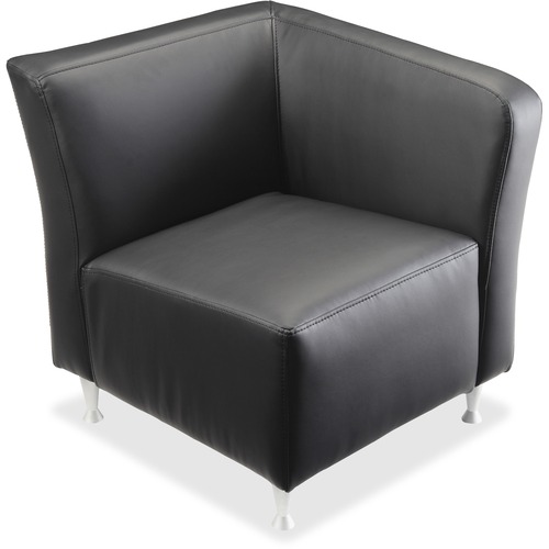 Lorell Lounge Chair, w/Left Arm, Leather, 26-3/4"x29"x29-1/2", BK