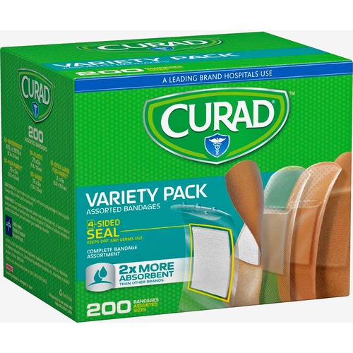 Curad Variety Pack 4-sided Seal Bandages MIICUR0800RB