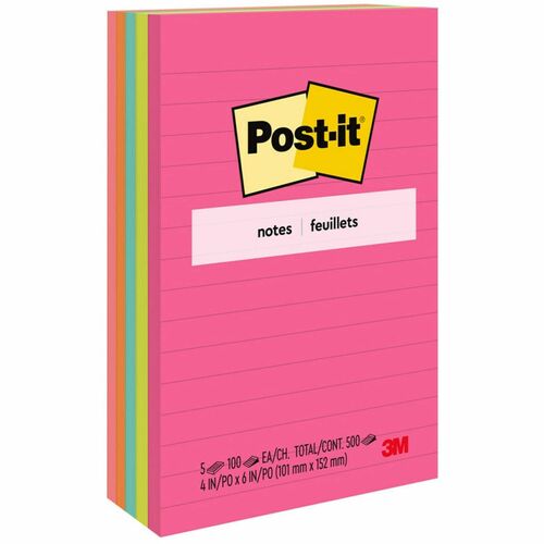Post-it® Notes Original Notepads - Poptimistic Color Collection - 1200 - 1 1/2" x 2" - Rectangle - 100 Sheets per Pad - Unruled - Power Pink, Acid Lime, Aqua Splash, Vital Ora