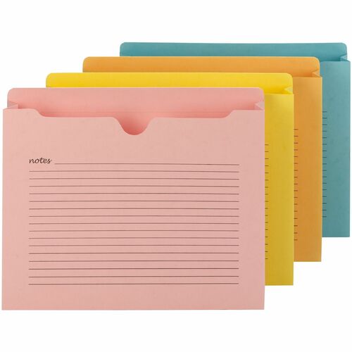 Smead File Jackets, w/Note Lines, 2" Exp, Letter-size, 12/PK, AST