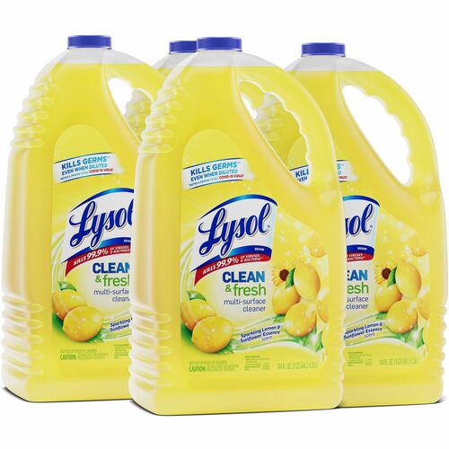 Reckitt Benckiser Cleaner, Multisurface, Lemon/Sunflower, 144 fl oz, 4/CT, YW
