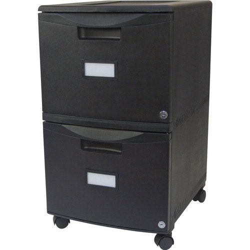 Storex Industries Corporation File Cabinet,2 Drawers,Ltr/Lgl,14-3/4"x18-1/4"x25-1/2",BK