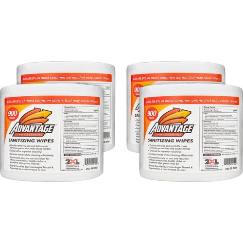 2XL CORP Sanitizing Wipes,Non-alcohol,6"x8",900 Shts/Roll,4/CT,WE