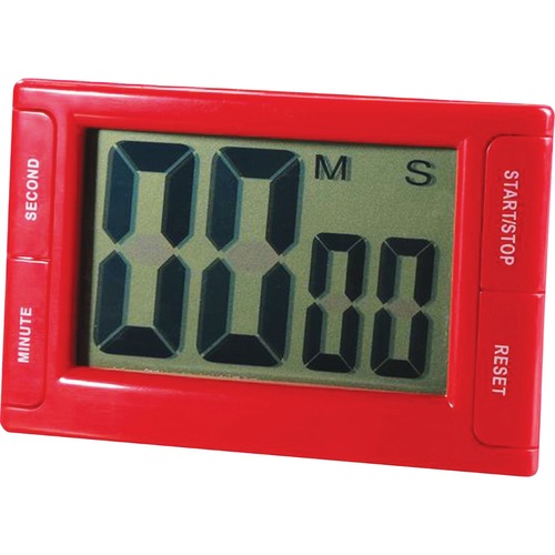 Ashley Productions, Inc. Digital Timer, Magnetic Backing, 2"Wx3/4"Lx3-3/4"H, Red