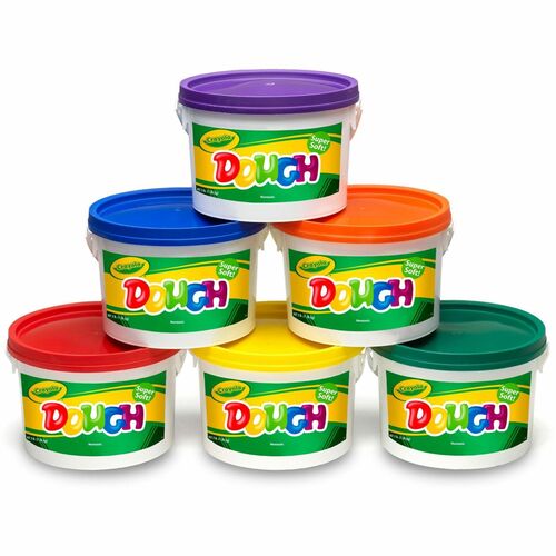 Crayola Dough, Crumble-free, 3 lb. Buckets, 6/CT, Assorted