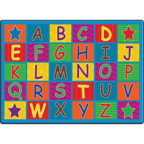 Flagship Carpets, Inc. Cheerful Alphabet Rug, 72"Wx100"Lx1/2"H, Multi