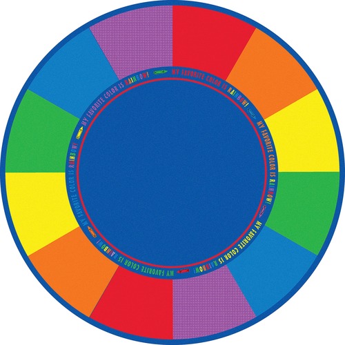 Flagship Carpets, Inc. My Favorite Color Rug, Round, 6', Multi