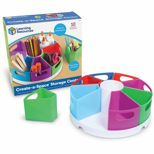 Learning Resources Create-A-Space Storage Center,12"Wx12"Lx4-3/5"H,10Pcs,Multi