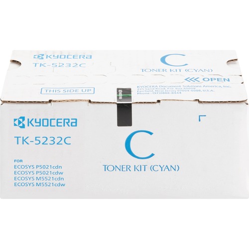 Kyocera TK-5232C Original High Yield Laser Toner Cartridge - Cyan - 1 Each KYOTK5232C